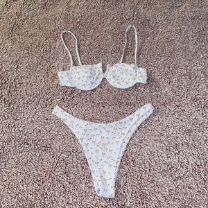 White Floral Bikini